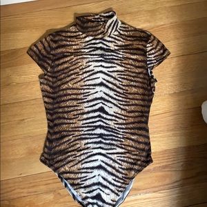 Animal print body suit